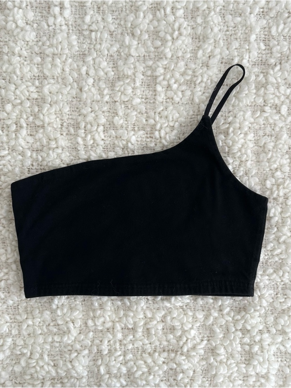 princess polly black one shoulder crop top